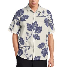 AILLOSA YH-33 Aloha Hawaii 3D Desen Kısa Kollu Erkek Gömlek