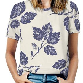 AILLOSA YH-33 Tamamı Baskılı Kısa Kollu Yuvarlak Yaka Kadın T-shirt