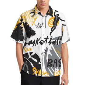 AILLOSA YH-330 Aloha Hawaii 3D Desen Kısa Kollu Erkek Gömlek