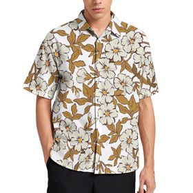 AILLOSA YH-332 Aloha Hawaii 3D Desen Kısa Kollu Erkek Gömlek