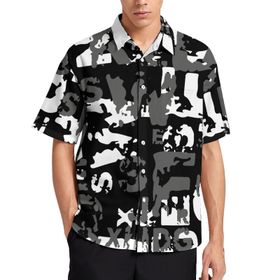AILLOSA YH-333 Aloha Hawaii 3D Desen Kısa Kollu Erkek Gömlek