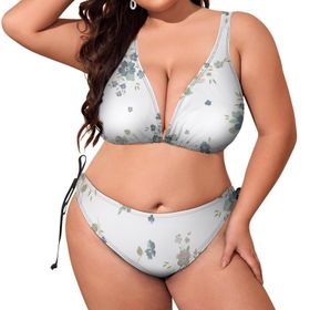 AILLOSA YH-348 Karın Kontrolü İki Parça Büyük Beden Kadın Bikini Seti