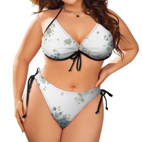 AILLOSA YH-348 Karın Kontrolü İki Parça Büyük Beden Kadın Bikini Seti