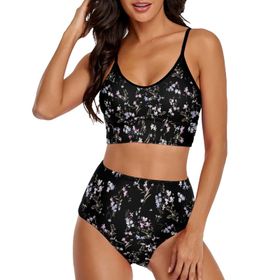 AILLOSA YH-353 Üstü Üçgen Geniş Omuz Askılı Alçak Bel İki Parça Kadın Bikini Seti