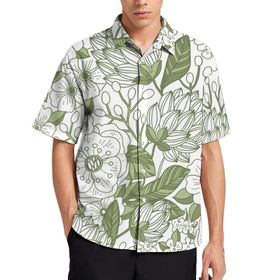 AILLOSA YH-357 Aloha Hawaii 3D Desen Kısa Kollu Erkek Gömlek