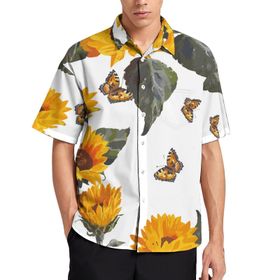 AILLOSA YH-361 Aloha Hawaii 3D Desen Kısa Kollu Erkek Gömlek