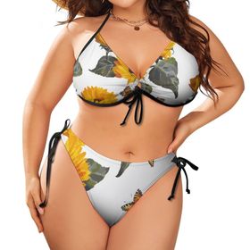 AILLOSA YH-361 Karın Kontrolü İki Parça Büyük Beden Kadın Bikini Seti