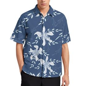 AILLOSA YH-362 Aloha Hawaii 3D Desen Kısa Kollu Erkek Gömlek