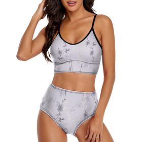 AILLOSA YH-367 Üstü Üçgen Geniş Omuz Askılı Alçak Bel İki Parça Kadın Bikini Seti