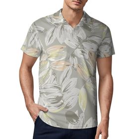 AILLOSA YH-369 3D Baskılı Desen Kısa Kollu Polo Yaka Erkek T-shirt