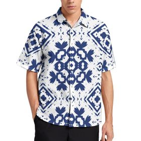 AILLOSA YH-37 Aloha Hawaii 3D Desen Kısa Kollu Erkek Gömlek