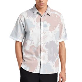 AILLOSA YH-372 Aloha Hawaii 3D Desen Kısa Kollu Erkek Gömlek