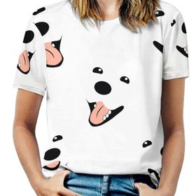 AILLOSA YH-373 Tamamı Baskılı Kısa Kollu Yuvarlak Yaka Kadın T-shirt