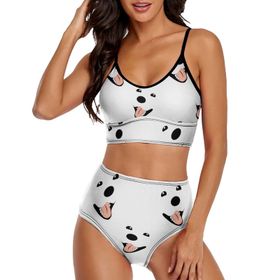AILLOSA YH-373 Üstü Üçgen Geniş Omuz Askılı Alçak Bel İki Parça Kadın Bikini Seti