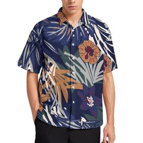 AILLOSA YH-377 Aloha Hawaii 3D Desen Kısa Kollu Erkek Gömlek