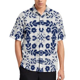 AILLOSA YH-38 Aloha Hawaii 3D Desen Kısa Kollu Erkek Gömlek