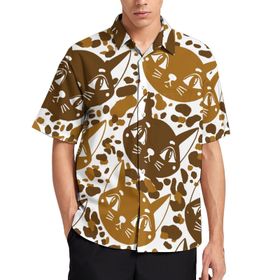 AILLOSA YH-380 Aloha Hawaii 3D Desen Kısa Kollu Erkek Gömlek
