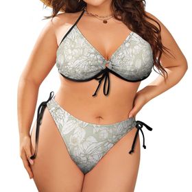 AILLOSA YH-382 Karın Kontrolü İki Parça Büyük Beden Kadın Bikini Seti