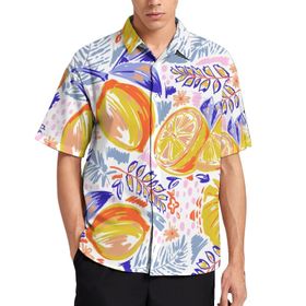AILLOSA YH-384 Aloha Hawaii 3D Desen Kısa Kollu Erkek Gömlek