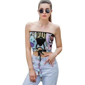 AILLOSA YH-385 Seksi File Tüp Üst Yaz Tube Top Tank Tops Kadın Askılı Üst Bluz