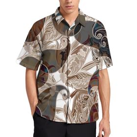 AILLOSA YH-387 Aloha Hawaii 3D Desen Kısa Kollu Erkek Gömlek