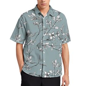 AILLOSA YH-389 Aloha Hawaii 3D Desen Kısa Kollu Erkek Gömlek