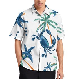 AILLOSA YH-394 Aloha Hawaii 3D Desen Kısa Kollu Erkek Gömlek