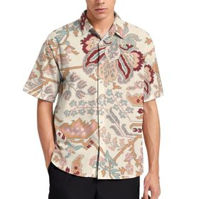 AILLOSA YH-395 Aloha Hawaii 3D Desen Kısa Kollu Erkek Gömlek