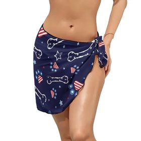 AILLOSA YH-397 Wrap Sarong Beyaz Siyah Kadın Plaj Elbise