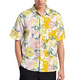 AILLOSA YH-407 Aloha Hawaii 3D Desen Kısa Kollu Erkek Gömlek