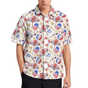 AILLOSA YH-408 Aloha Hawaii 3D Desen Kısa Kollu Erkek Gömlek