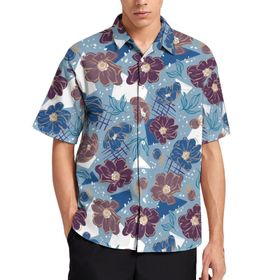 AILLOSA YH-409 Aloha Hawaii 3D Desen Kısa Kollu Erkek Gömlek