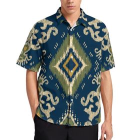 AILLOSA YH-41 Aloha Hawaii 3D Desen Kısa Kollu Erkek Gömlek