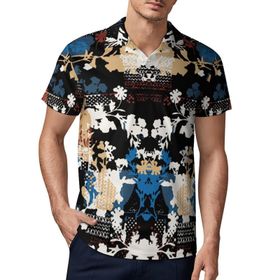 AILLOSA YH-410 3D Baskılı Desen Kısa Kollu Polo Yaka Erkek T-shirt