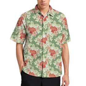AILLOSA YH-422 Aloha Hawaii 3D Desen Kısa Kollu Erkek Gömlek