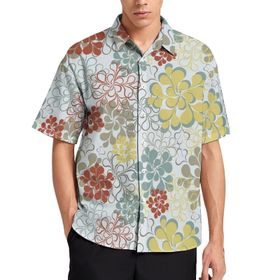 AILLOSA YH-427 Aloha Hawaii 3D Desen Kısa Kollu Erkek Gömlek