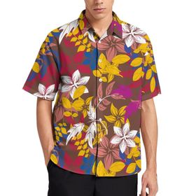 AILLOSA YH-429 Aloha Hawaii 3D Desen Kısa Kollu Erkek Gömlek