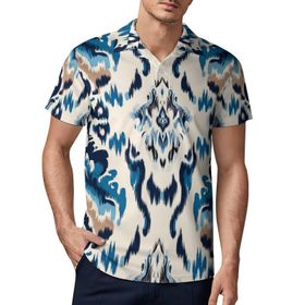 AILLOSA YH-43 3D Baskılı Desen Kısa Kollu Polo Yaka Erkek T-shirt