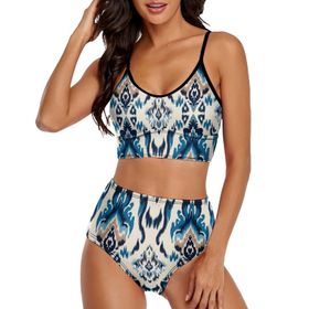 AILLOSA YH-43 Geniş Omuz Askılı Üçgen Bikini Üstü Alçak Bel İki Parça Kadın Bikini Seti