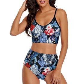 AILLOSA YH-430 Geniş Omuz Askılı Üçgen Bikini Üstü Alçak Bel İki Parça Kadın Bikini Seti