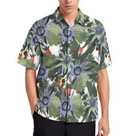 AILLOSA YH-431 Aloha Hawaii 3D Desen Kısa Kollu Erkek Gömlek