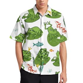 AILLOSA YH-432 Aloha Hawaii 3D Desen Kısa Kollu Erkek Gömlek