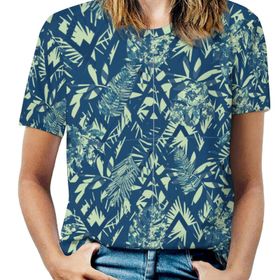AILLOSA YH-433 Tamamı Baskılı Kısa Kollu Yuvarlak Yaka Kadın T-shirt