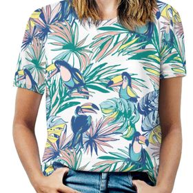 AILLOSA YH-434 Tamamı Baskılı Kısa Kollu Yuvarlak Yaka Kadın T-shirt