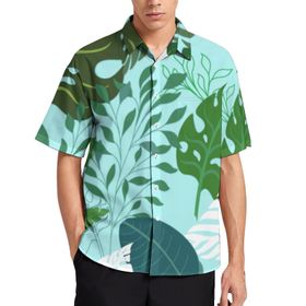AILLOSA YH-435 Aloha Hawaii 3D Desen Kısa Kollu Erkek Gömlek