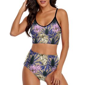 AILLOSA YH-436 Geniş Omuz Askılı Üçgen Bikini Üstü Alçak Bel İki Parça Kadın Bikini Seti
