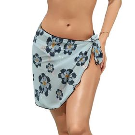 AILLOSA YH-439 Wrap Sarong Beyaz Siyah Kadın Plaj Elbise