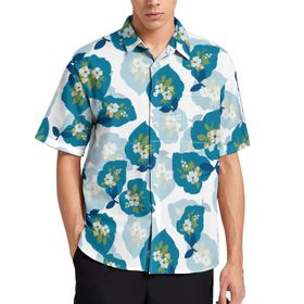 AILLOSA YH-440 Aloha Hawaii 3D Desen Kısa Kollu Erkek Gömlek