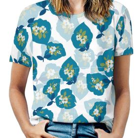 AILLOSA YH-440 Tamamı Baskılı Kısa Kollu Yuvarlak Yaka Kadın T-shirt