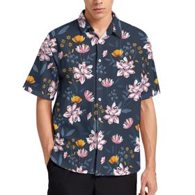 AILLOSA YH-454 Aloha Hawaii 3D Desen Kısa Kollu Erkek Gömlek